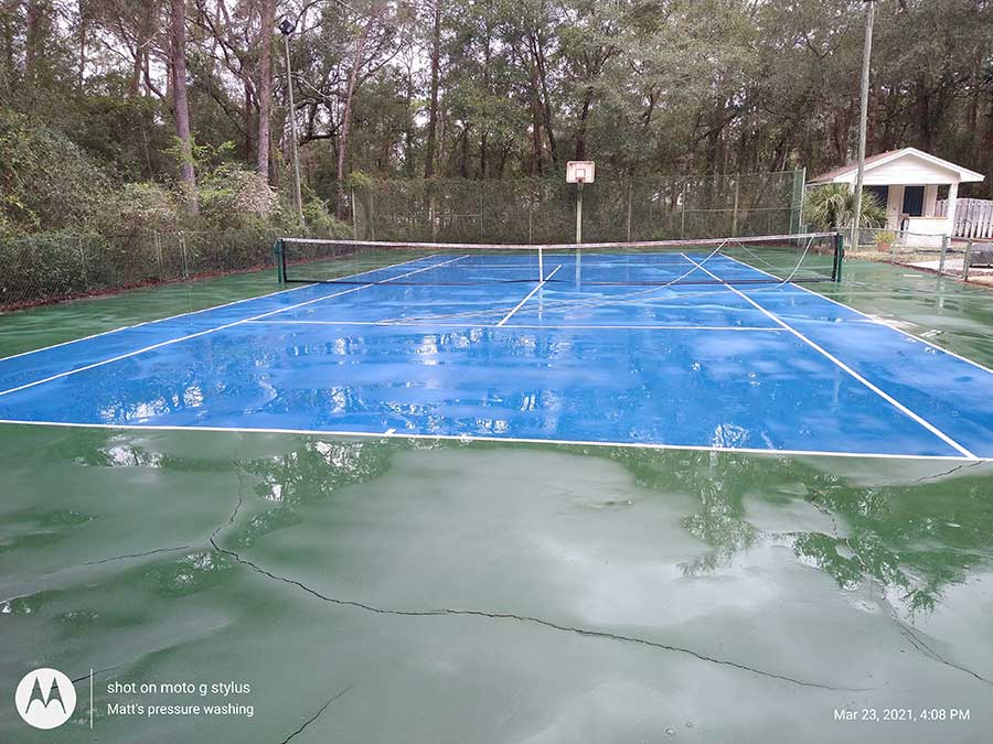 Tennis Court Pressure Washing on Kent Court Niceville FL Matt #39 s